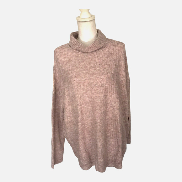 Como Vintage Women’s XL Pink Ribbed Knit Mock Neck Stretch Sweater NWT - Picture 6 of 14